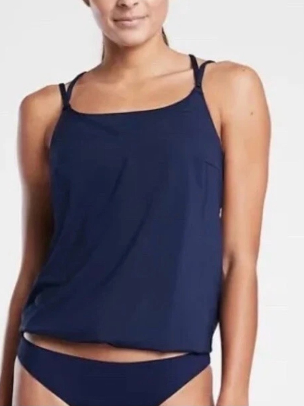 Athleta Dress Blue Seascape Blousy Tankini Top | New